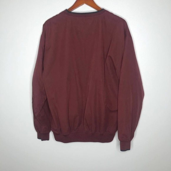 Cabela's burgundy v-neck pull over jacket pockets - Picture 4 of 5